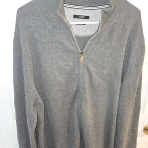 Bugatti Men's XXL Gray Full Zip Long Sleeve Sweater